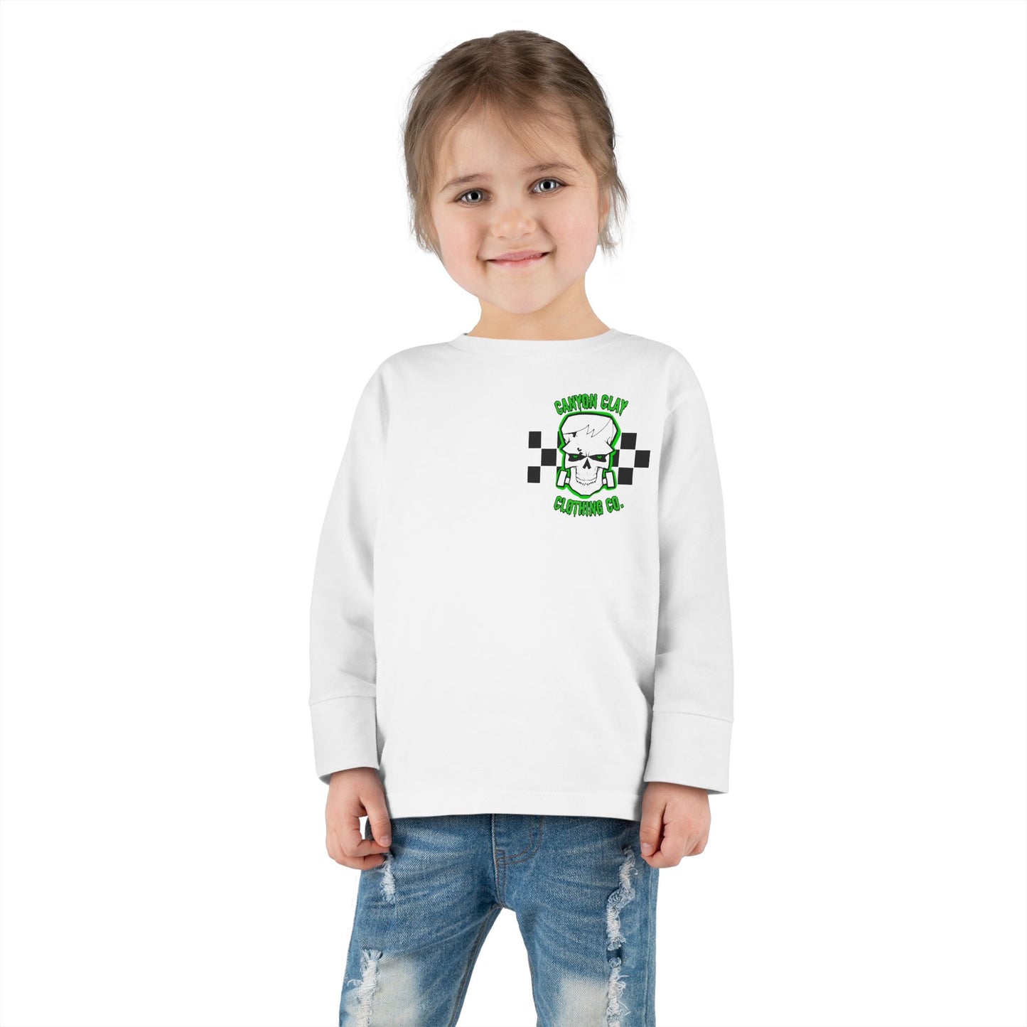 Frankencheckered Toddler Long Sleeve Tee