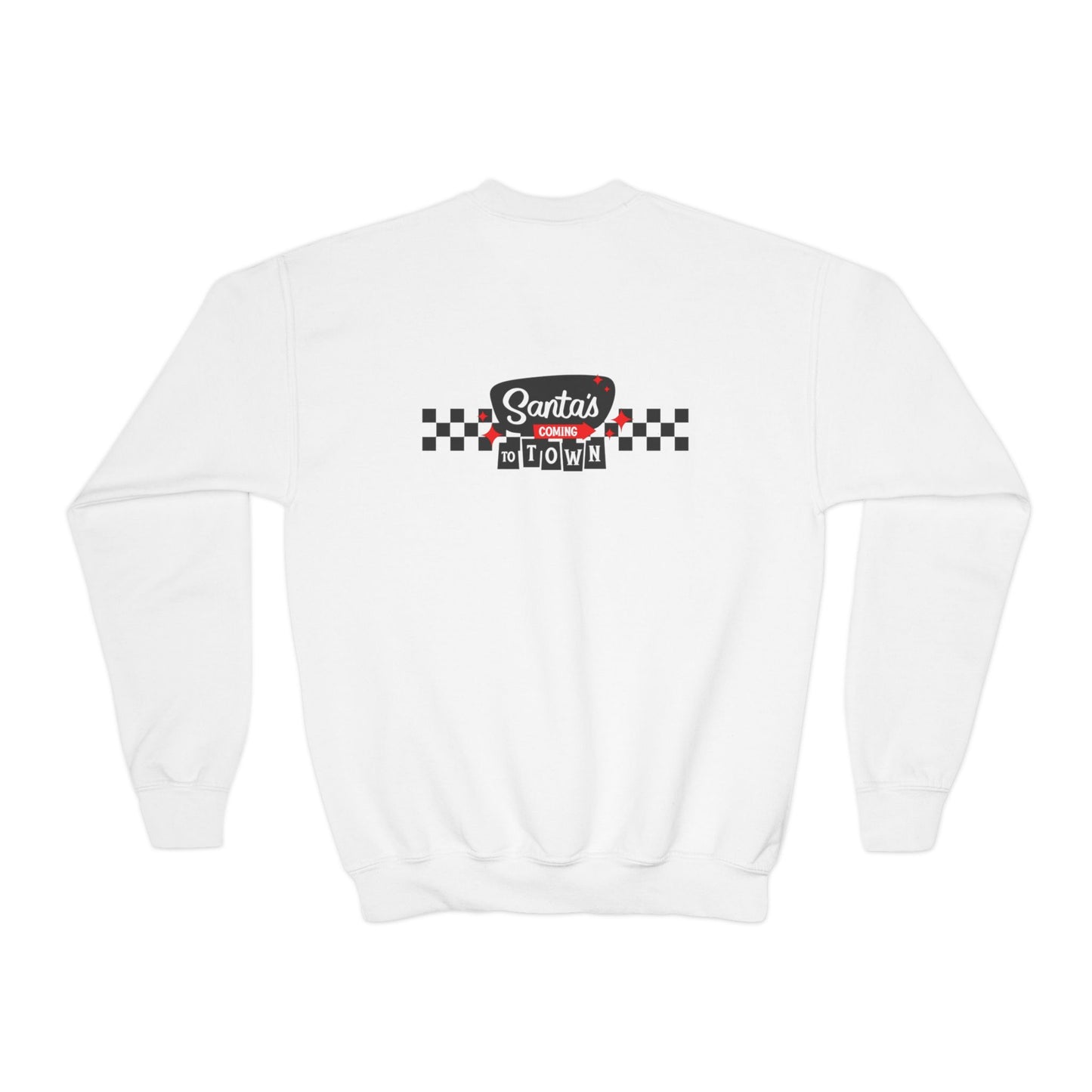 Santas coming to town Youth Crewneck Sweatshirt