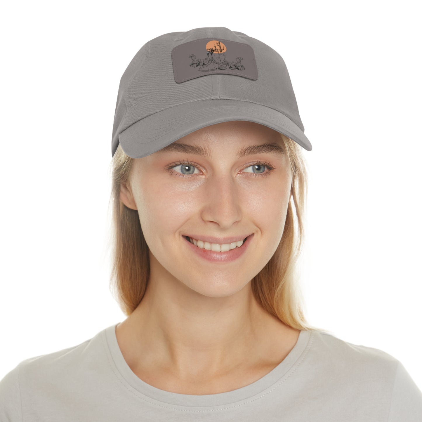 Deserted Dad Hat with Leather Patch (Rectangle)