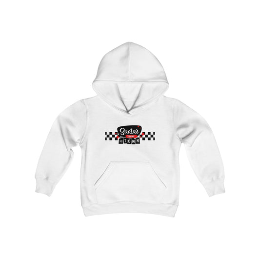 Santas coming to town Youth Heavy Blend Hooded Sweatshirt