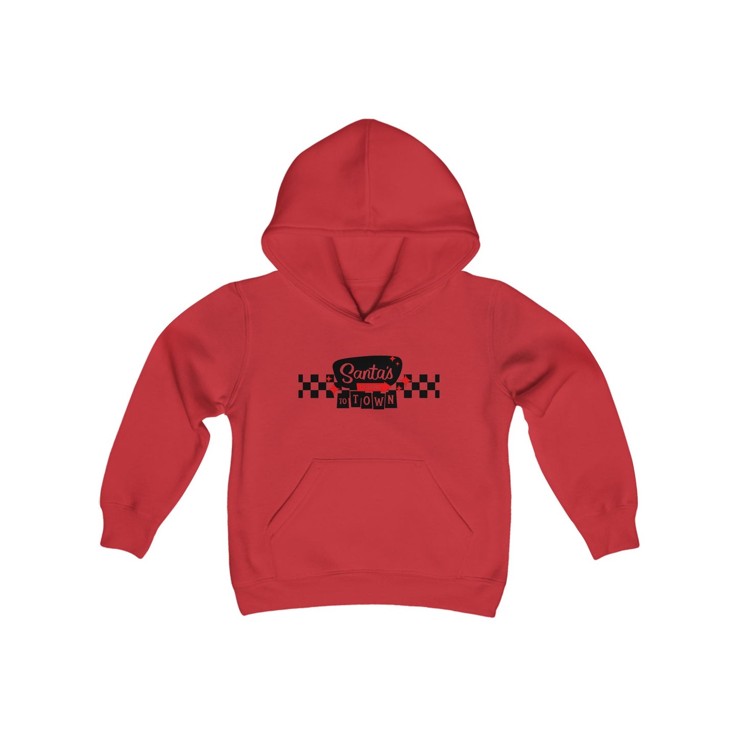 Santas coming to town Youth Heavy Blend Hooded Sweatshirt