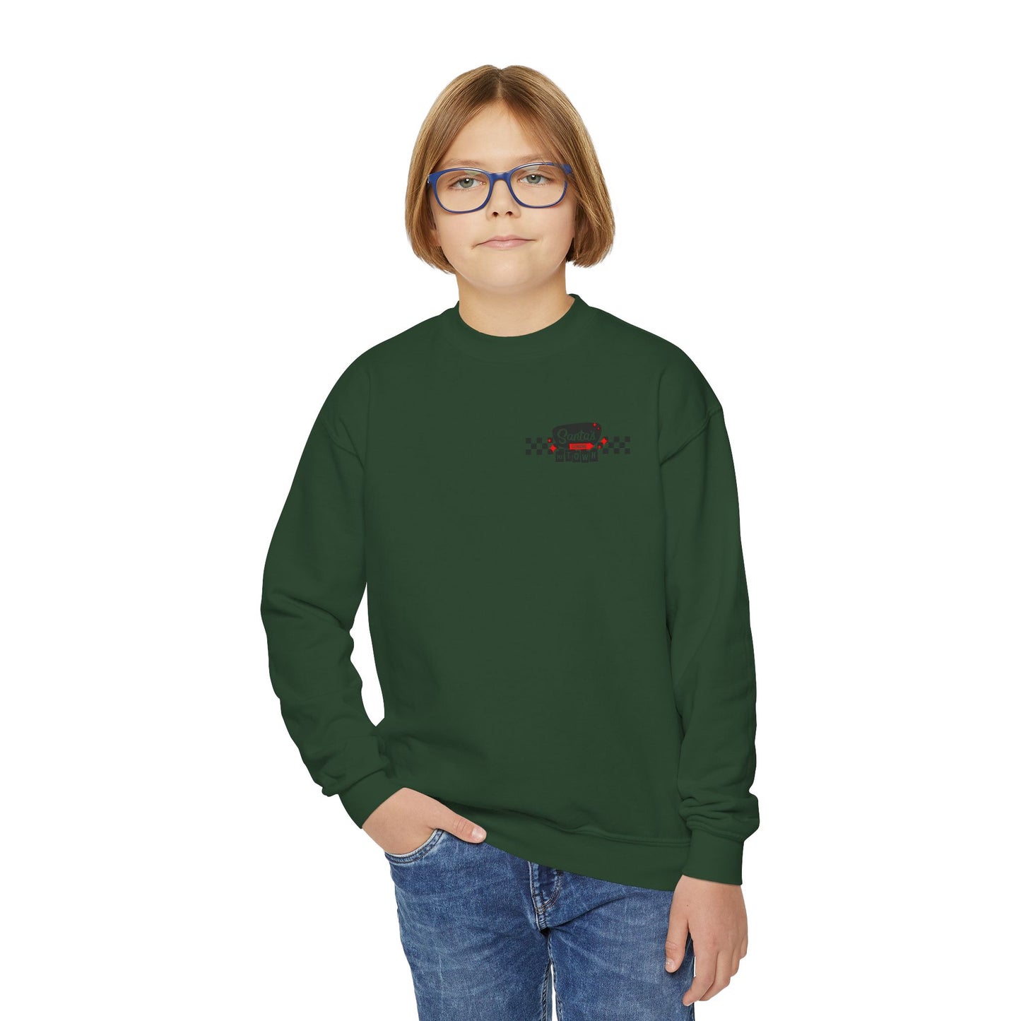 Santas coming to town Youth Crewneck Sweatshirt