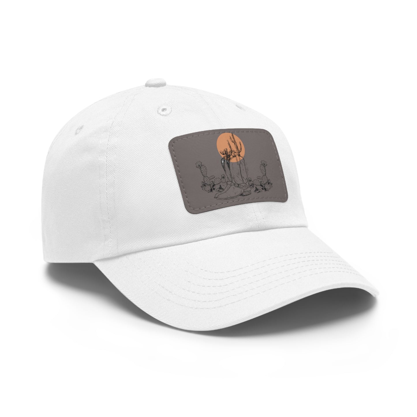 Deserted Dad Hat with Leather Patch (Rectangle)