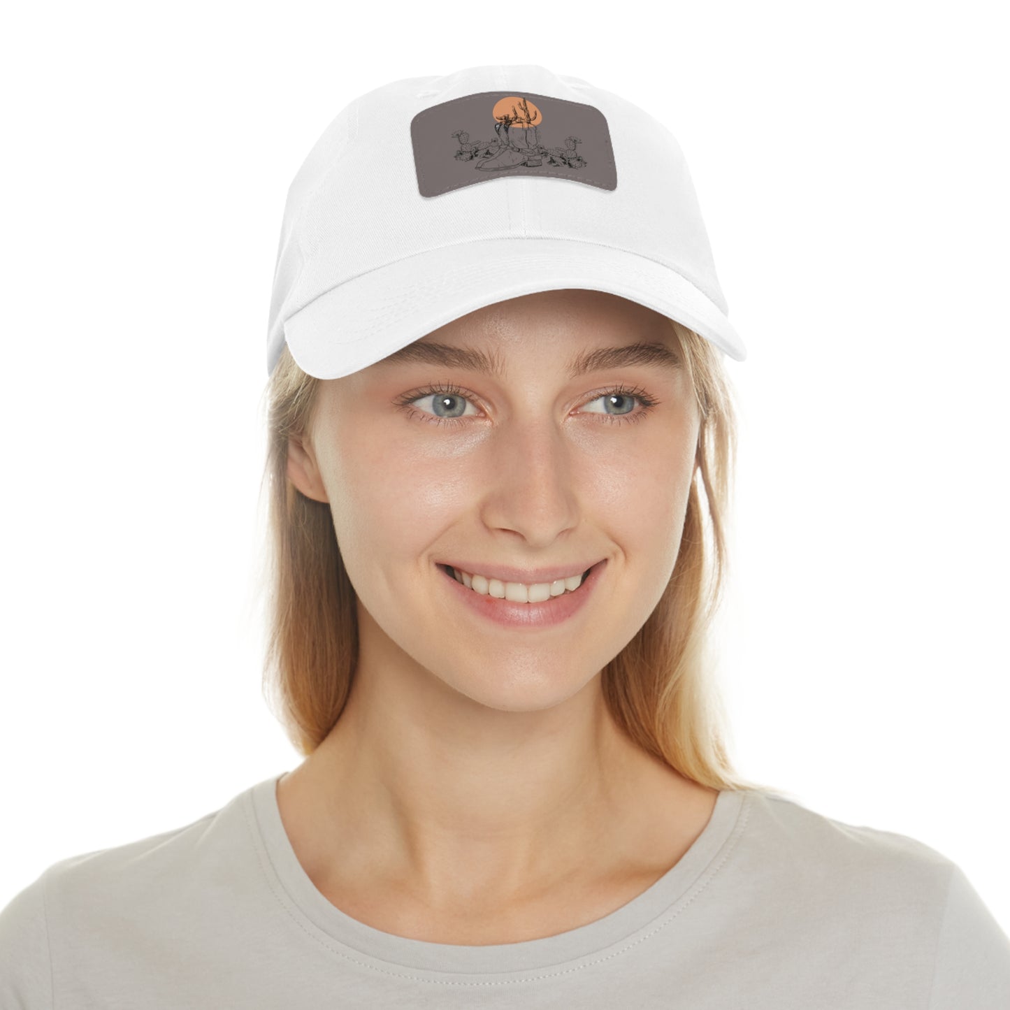 Deserted Dad Hat with Leather Patch (Rectangle)