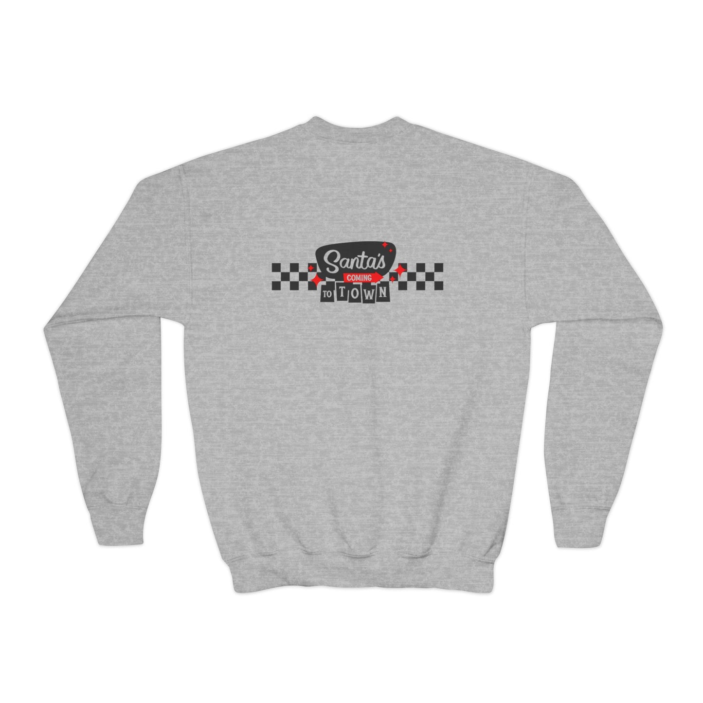 Santas coming to town Youth Crewneck Sweatshirt