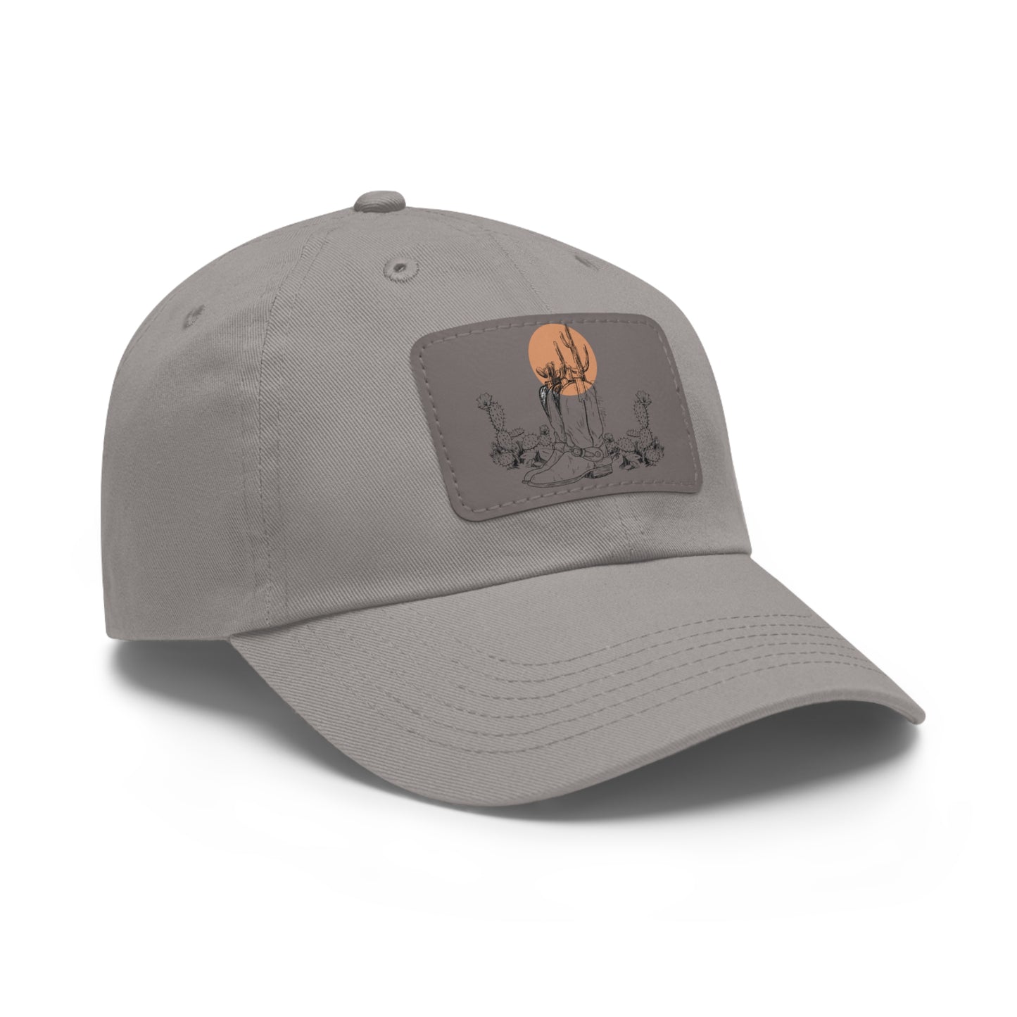 Deserted Dad Hat with Leather Patch (Rectangle)