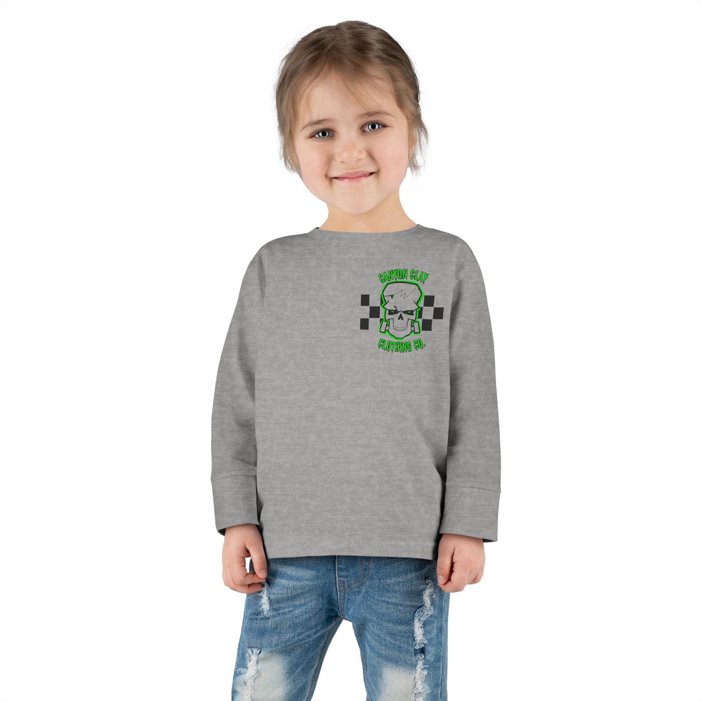 Frankencheckered Toddler Long Sleeve Tee
