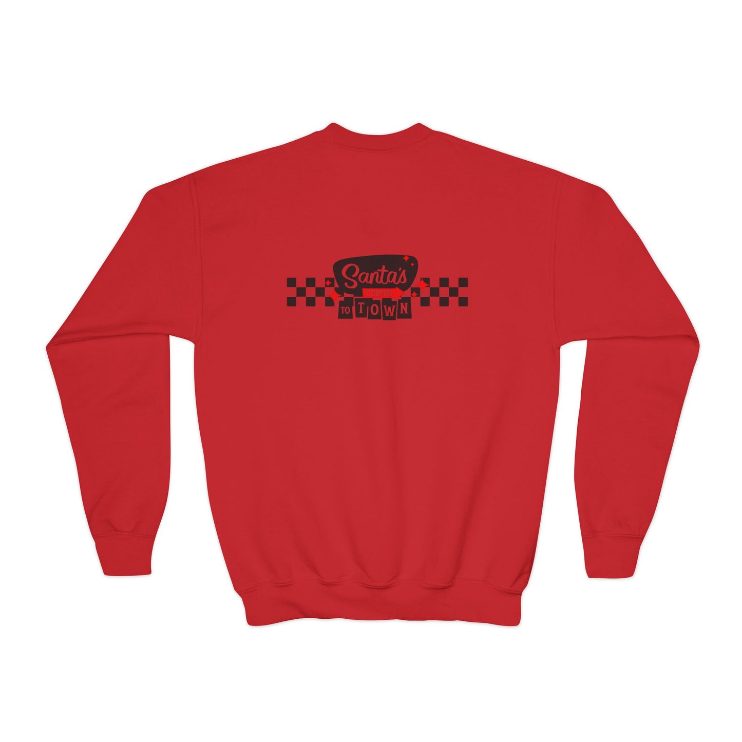 Santas coming to town Youth Crewneck Sweatshirt