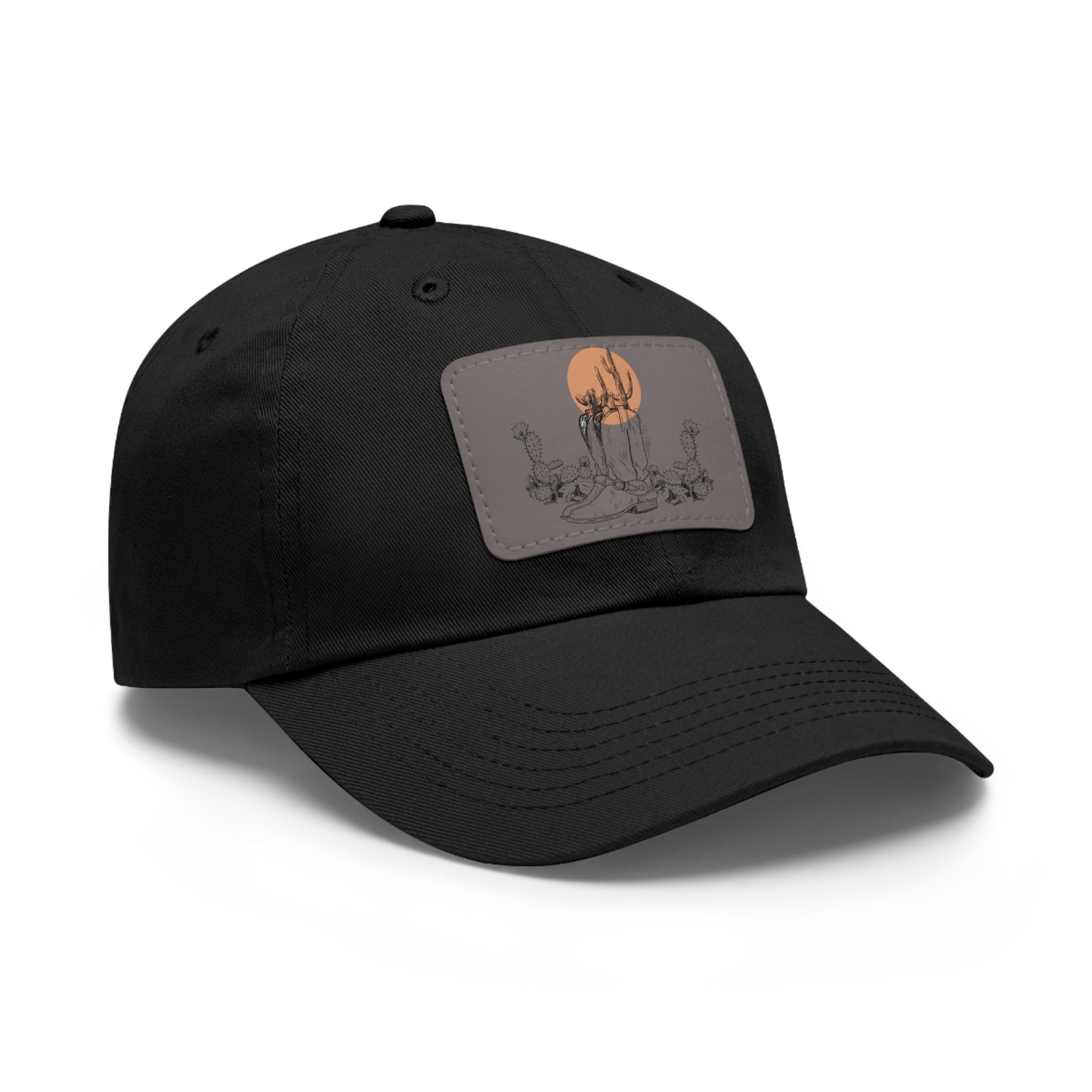 Deserted Dad Hat with Leather Patch (Rectangle)