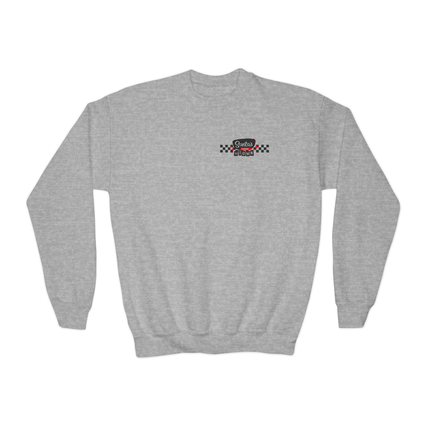 Santas coming to town Youth Crewneck Sweatshirt
