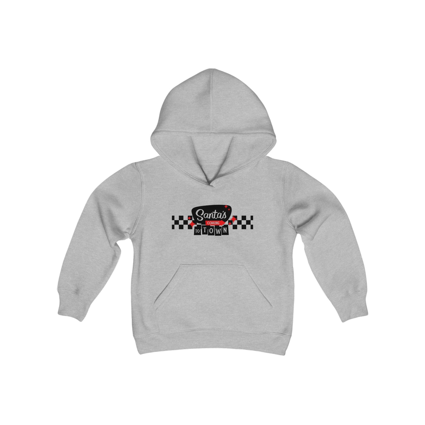 Santas coming to town Youth Heavy Blend Hooded Sweatshirt