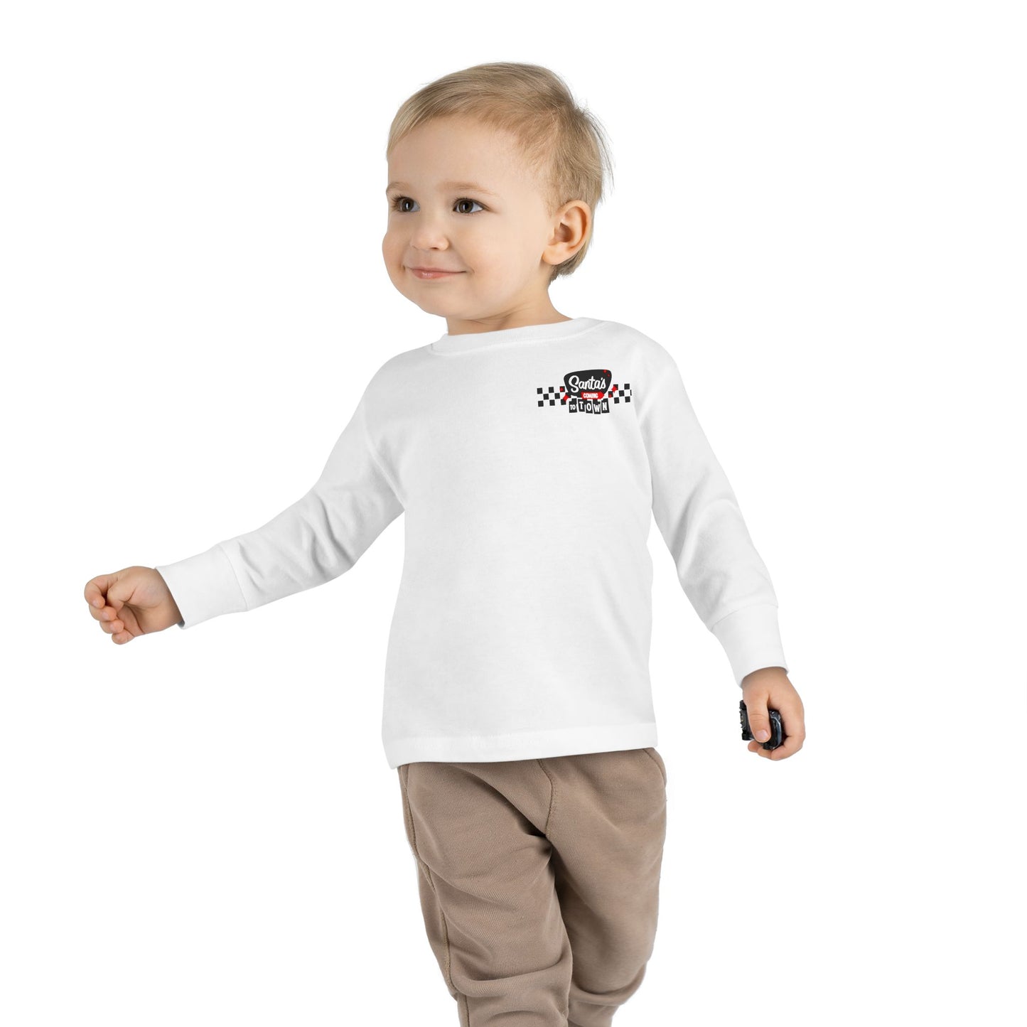 Santas coming to town Toddler Long Sleeve Tee