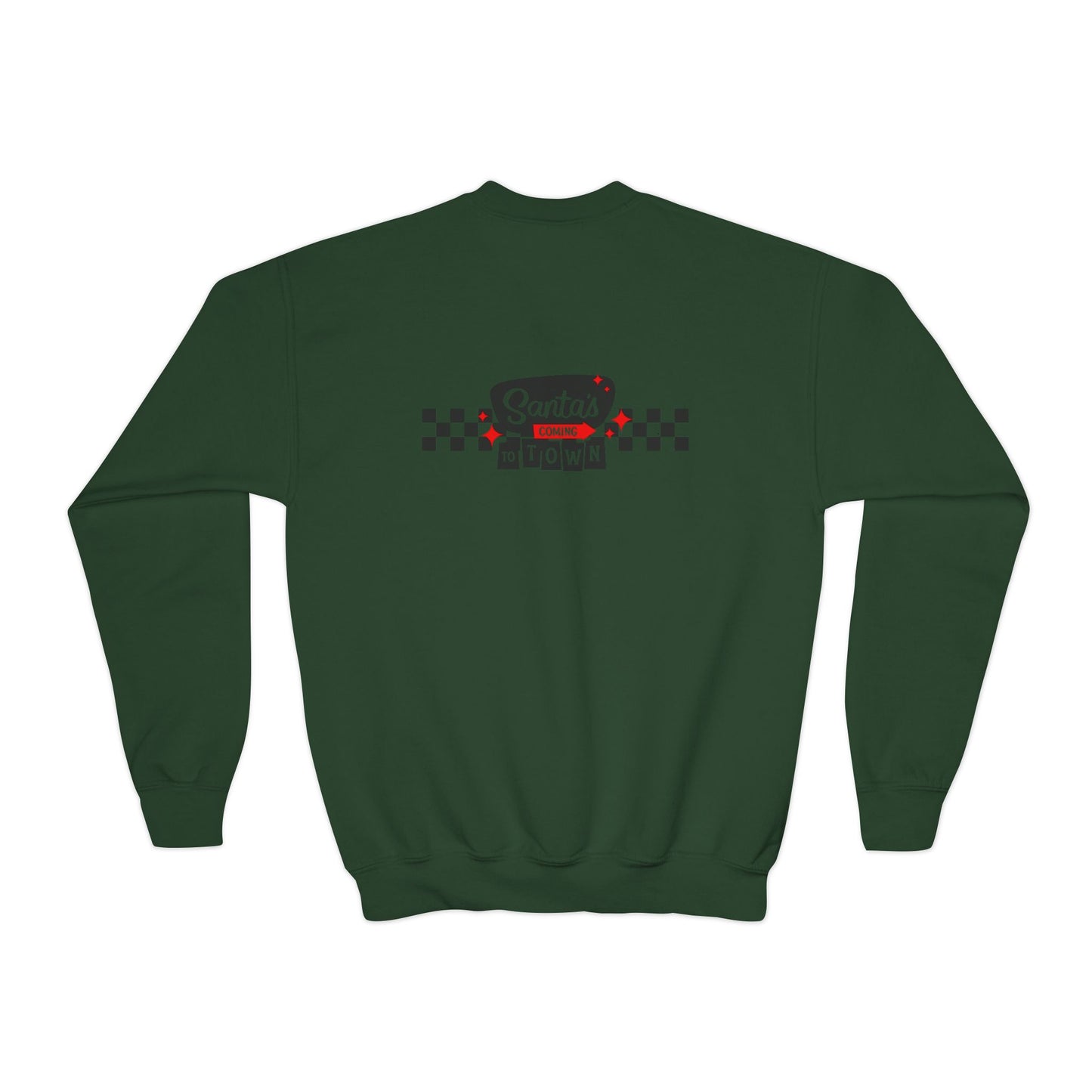 Santas coming to town Youth Crewneck Sweatshirt