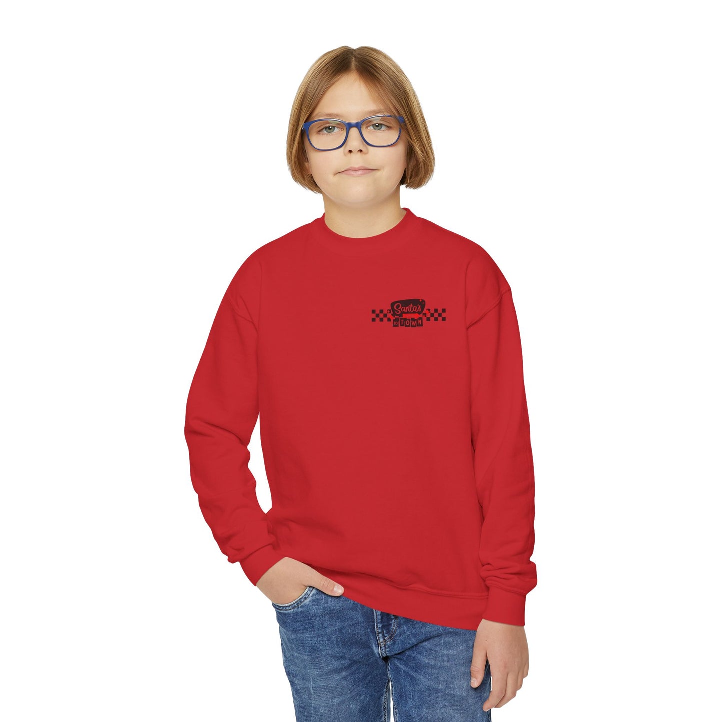 Santas coming to town Youth Crewneck Sweatshirt
