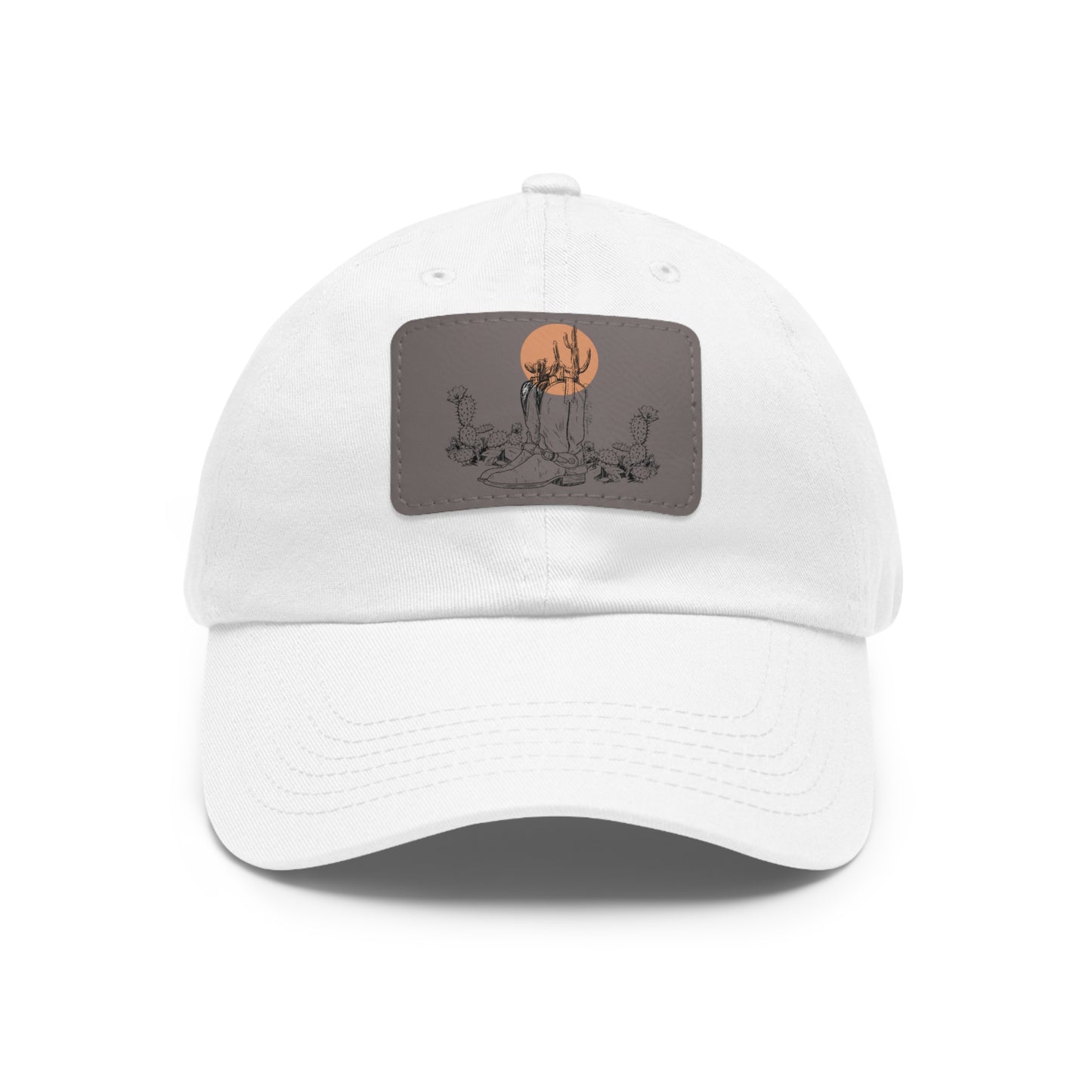 Deserted Dad Hat with Leather Patch (Rectangle)