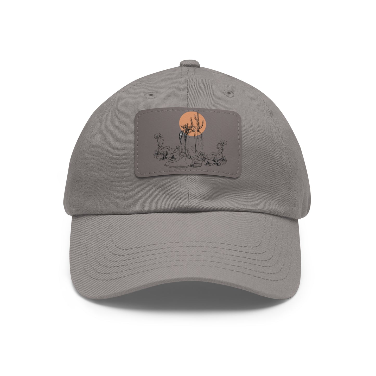 Deserted Dad Hat with Leather Patch (Rectangle)