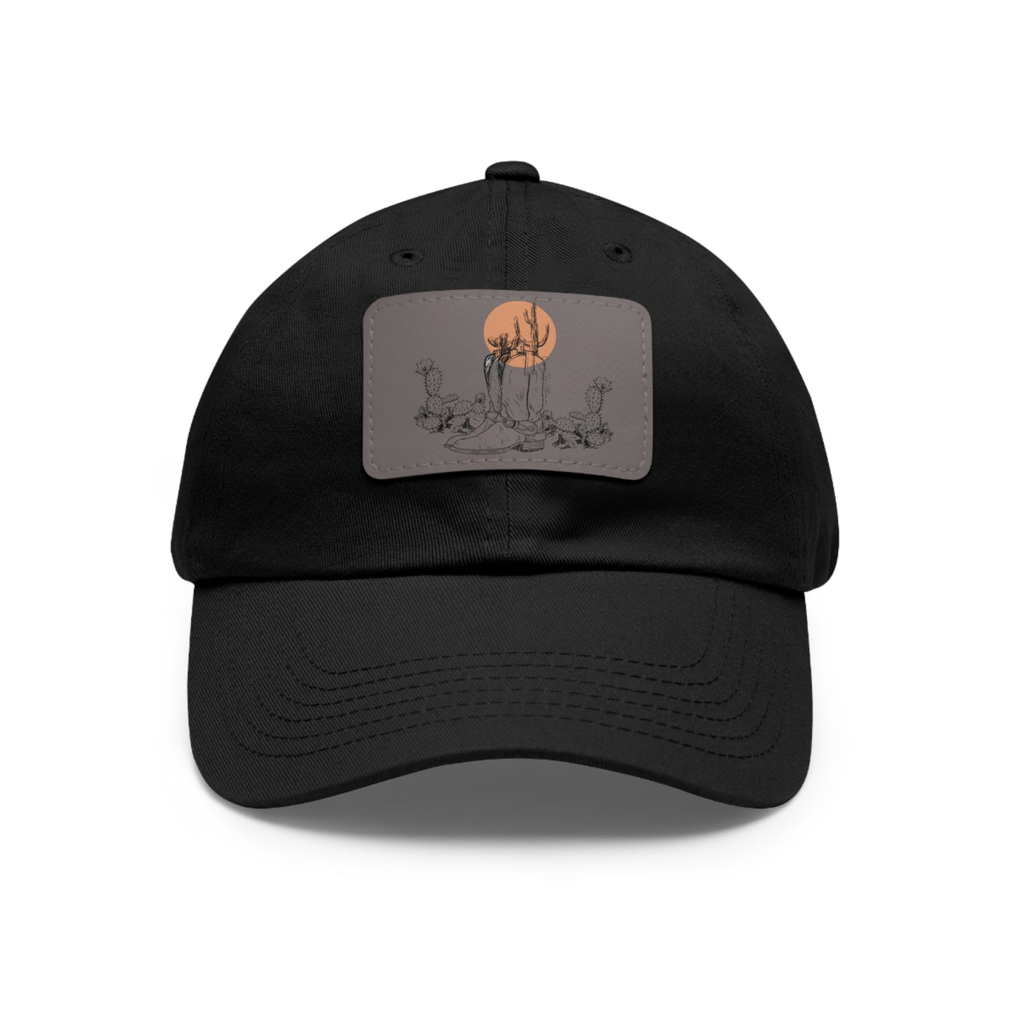 Deserted Dad Hat with Leather Patch (Rectangle)