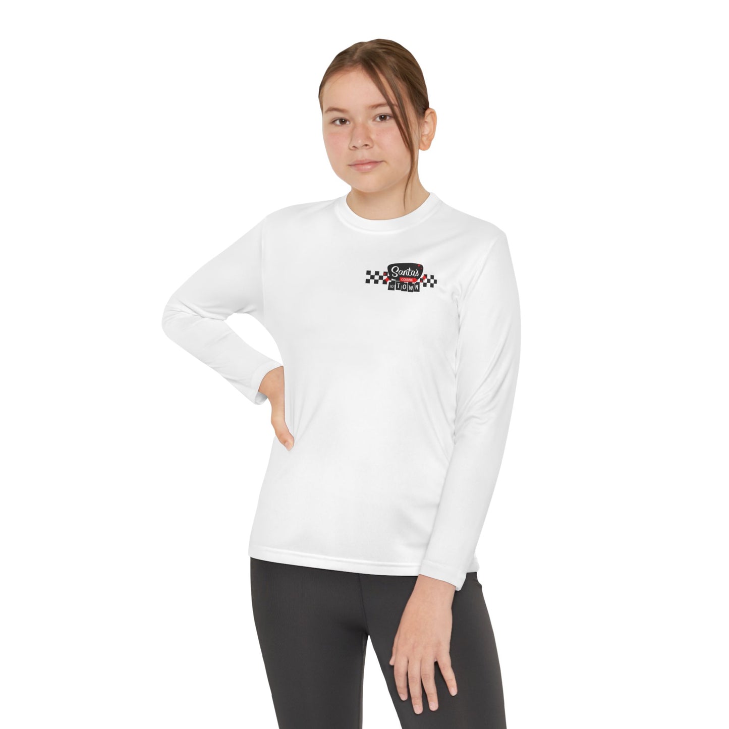 Santas coming to town Youth Long Sleeve Competitor Tee